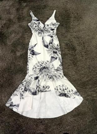 Розпродаж! сукня asos міді з монохромним принтом і воланом по подолу5 фото