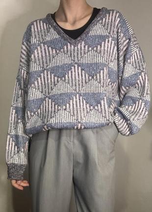 Вінтажний светр бавовна вінтаж джемпер коттон пуловер реглан лонгслів кофта оверсайз светр