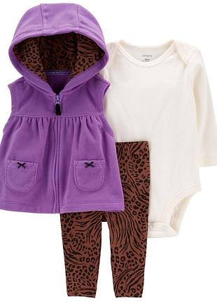 Костюм тройка carters, костюм с жилеткой флис картерс, боди carters, комплект для девочки картерс, костюмчик для девочек