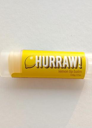 Hurraw! balm, бальзам для губ, лимон 4,8г