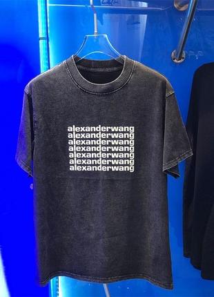 Графитовая футболка оверсайз alexander wang3 фото