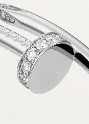 Браслет cartier белое золото з камнями, браслет гвоздь3 фото