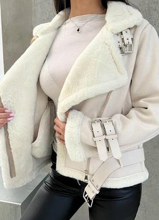 Куртка дублянка жіноча екозамша aftf basic розм.l6 фото