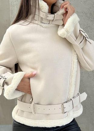 Куртка дублянка жіноча екозамша aftf basic розм.l8 фото