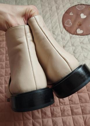Нові стильні бежеві жіночі черевики aquamarine 37 утеплені чобітки натуральна шкіра кожа  ботільйони чоботи лемвсезон8 фото