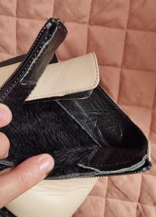Нові стильні бежеві жіночі черевики aquamarine 37 утеплені чобітки натуральна шкіра кожа  ботільйони чоботи демісезон8 фото
