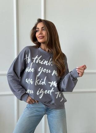 Світшот жіночий светр спортивна кофта худі принт напис букви10 фото