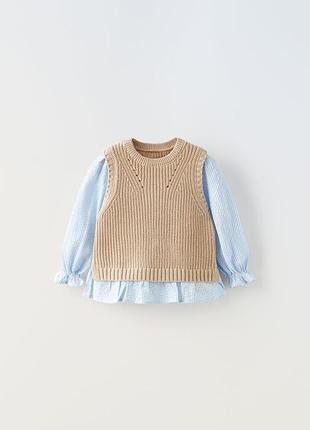 Комбінована кофта блуза zara