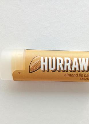 Hurraw!, бальзам для губ со вкусом миндаля, 4,8 г