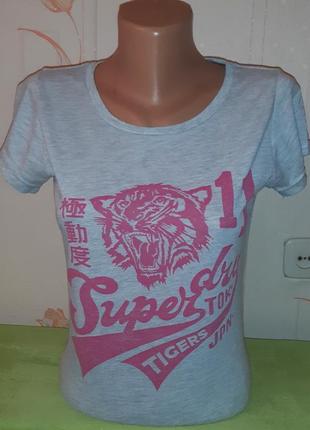Модная футболка с ярким принтом superdry tigers, made in turkey, молниеносная отправка1 фото
