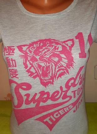 Модная футболка с ярким принтом superdry tigers, made in turkey, молниеносная отправка2 фото