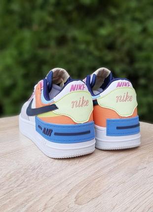 Жіночі кросівки nike air force 1 shadow білі кольорові знижка sale | smb4 фото