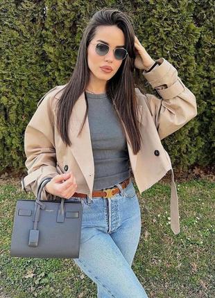 Трендовий короткий тренч zara оригінал3 фото