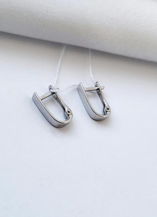 Срібні сережки (пара) сережки палички без каміння срібло 925 проби родованное 82876 1.25г5 фото