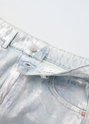 Трендовая джинсовая юбка с напылением zara на 7 лет рост 1223 фото