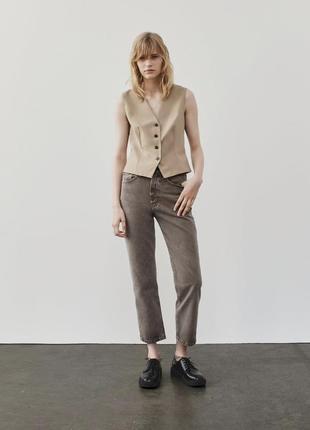 Джинси zara straight cropped 34 xs