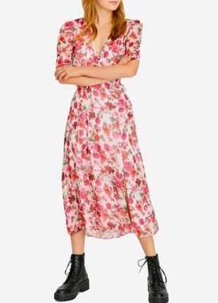 Розпродаж сукня stradivarius міді/максі asos квiткове з розрiзами2 фото