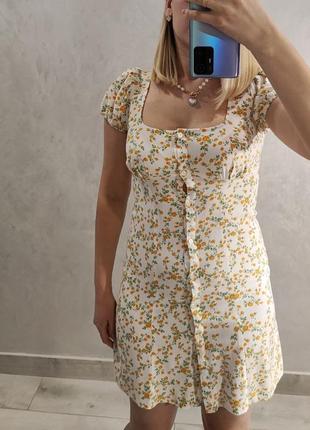 Платье платье на пуговицах в цветочный принт вискоза натуральная ткань2 фото