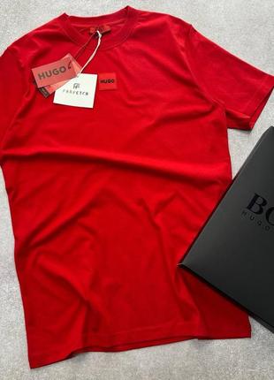 Чоловіча футболка hugo boss, чорний, сірий, білий, червоний, синій, люкс оригінал🔥5 фото