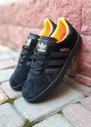 Жіночі кросівки adidas gazelle чорні  / адідас газелі / жіноче демісезонне взуття на весну, літо, осінь кеди