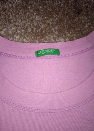 Benetton рожева футболка майка жіноча.7 фото