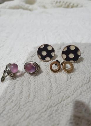 Серьги кольца / с камнями в винтажном стиле, золото / серебро1 фото