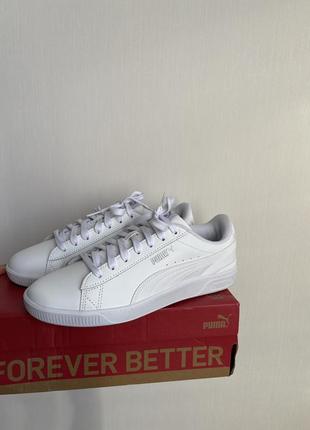 Белые кожаные кеды puma women's vikky v3 leather sneakers1 фото