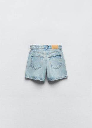 Шорты zara, джинсовые шорты mom fit zara, zara high-waisted shorts4 фото