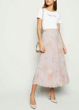 New look плісирована плісе пліссе юбка спідниця-міді pink tie dye, бренд new look, р. uk61 фото