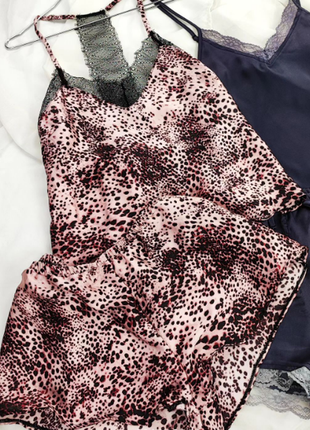 Леопардова піжама з мереживом