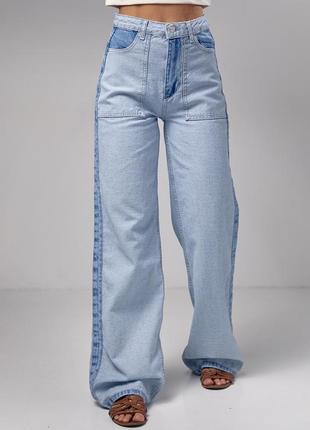 Жіночі джинси з лампасами та накладними кишенями7 фото