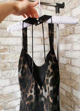 Сукня сатинова максі леопардовий принт2 фото