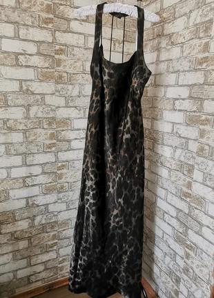 Сукня сатинова максі леопардовий принт1 фото