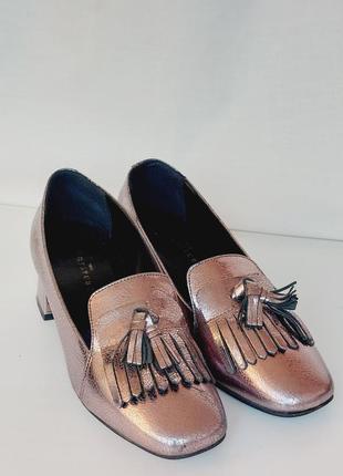 Стильні туфлі люфери 38р шкіряні черевики2 фото
