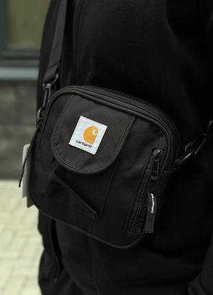 Месенджер carhartt чорний black, барсетка кархарт чорна, сумка через плече унісекс