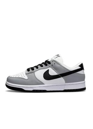 Жіночі кросівки nike sb dunk low prm white grey black1 фото