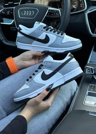 Жіночі кросівки nike sb dunk low prm white grey black5 фото