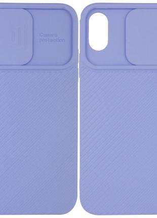 Чохол camshield square tpu зі шторкою для камери для apple iphone xs max (6.5") блакитний