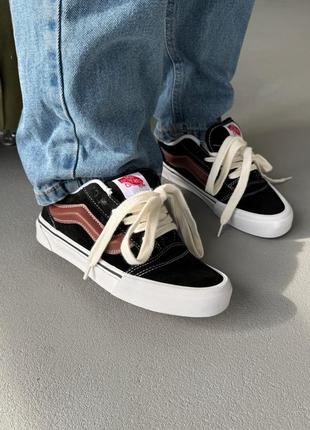 Кеди vans knu skool black/bordo1 фото