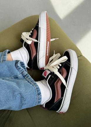 Кеди vans knu skool black/bordo2 фото