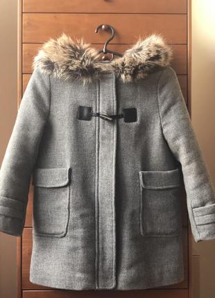 Сіре пальто на весну zara весенние шерстяное пальто зара
