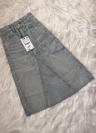 Трендовая джинсовая юбка zara на 6 лет рост 1166 фото