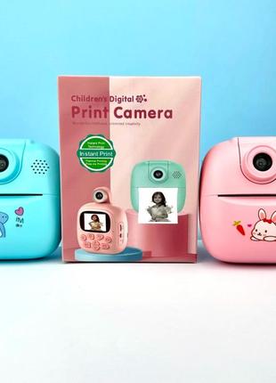 Дитячий фотоапарат з миттєвим друкуму фото / фотоапарат що друукує рожевий2 фото