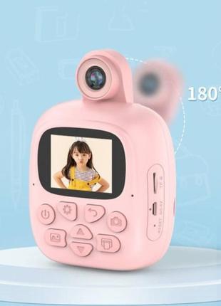 Дитячий фотоапарат з миттєвим друкуму фото / фотоапарат що друукує рожевий3 фото