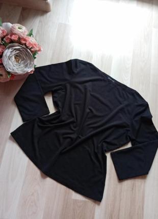 Кофта черная базовая женская длинный рукав женская кофточка футболка женская