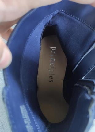 Классические ботинки сапожки ботильоны синие principles текстильные4 фото