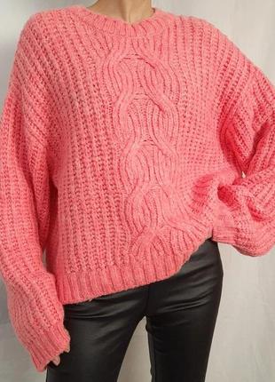 Оверсайз свитер персикового оттенка1 фото