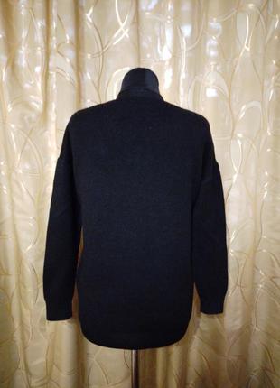 Брендовый итальянский шерстяной вискозный свитер джемпер пуловер большого размера шерсть7 фото