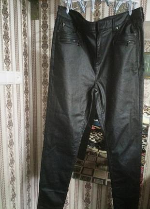 Шкіряні жіночі брюки skinny розмір 54 -562 фото