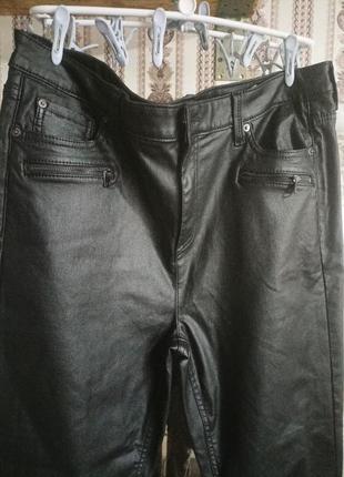 Шкіряні жіночі брюки skinny розмір 54 -563 фото